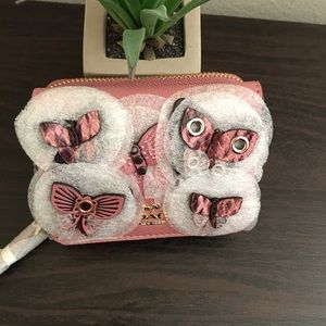 Coach Small Trifold Wallet w Butterfly Applique